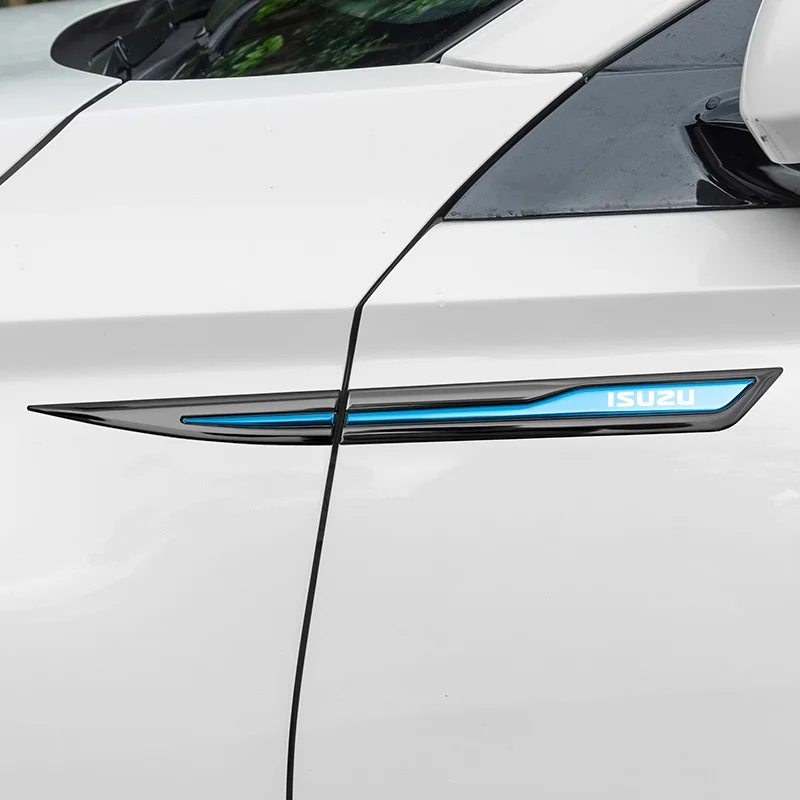Badge de lame latérale de garde-boue de porte de voiture, 2 pièces, autocollant métallique de protection de carrosserie de voiture pour Isuzu D-MAX, accessoires de voiture de sport