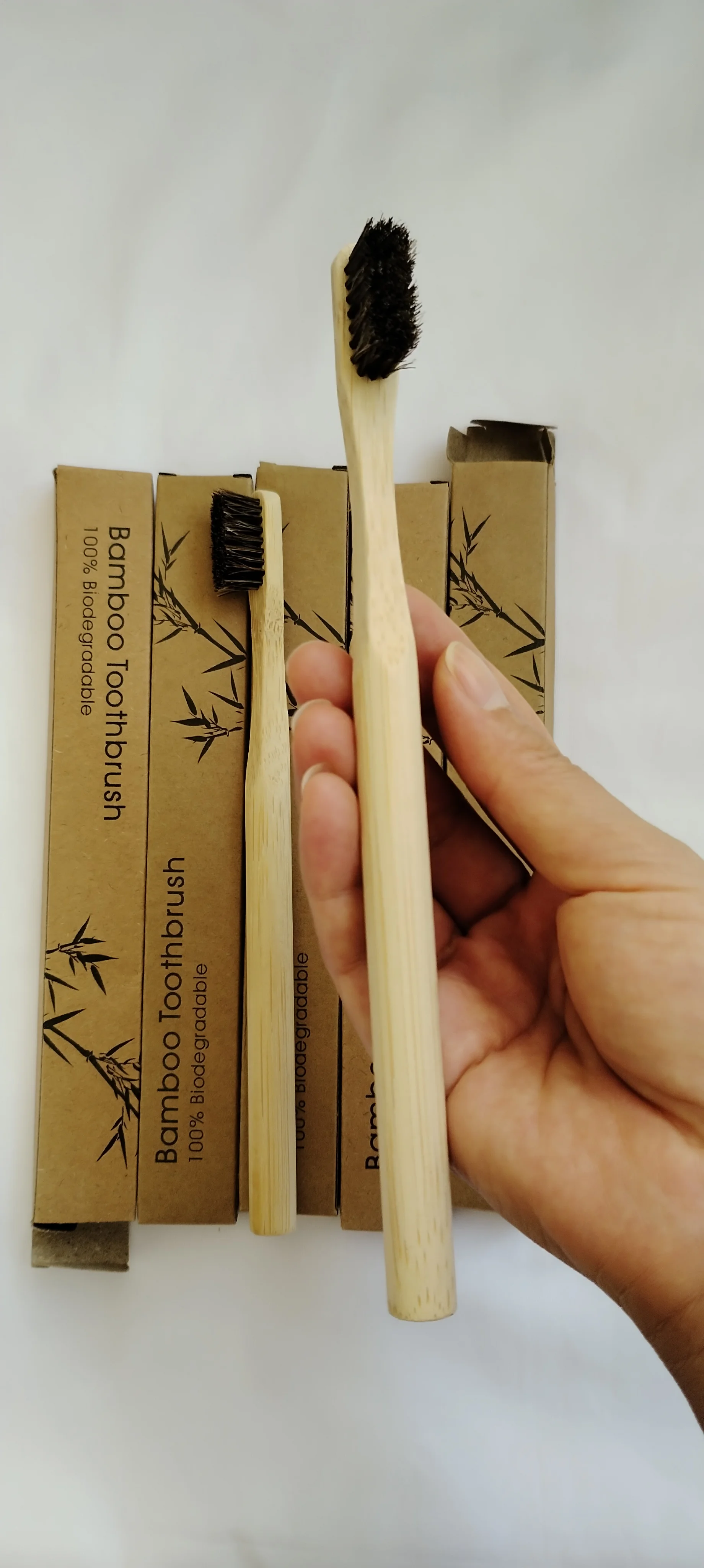 Bamboo Toothbrush - 말갈기로 만든 대나무 칫솔(10개입) - 플라스틱