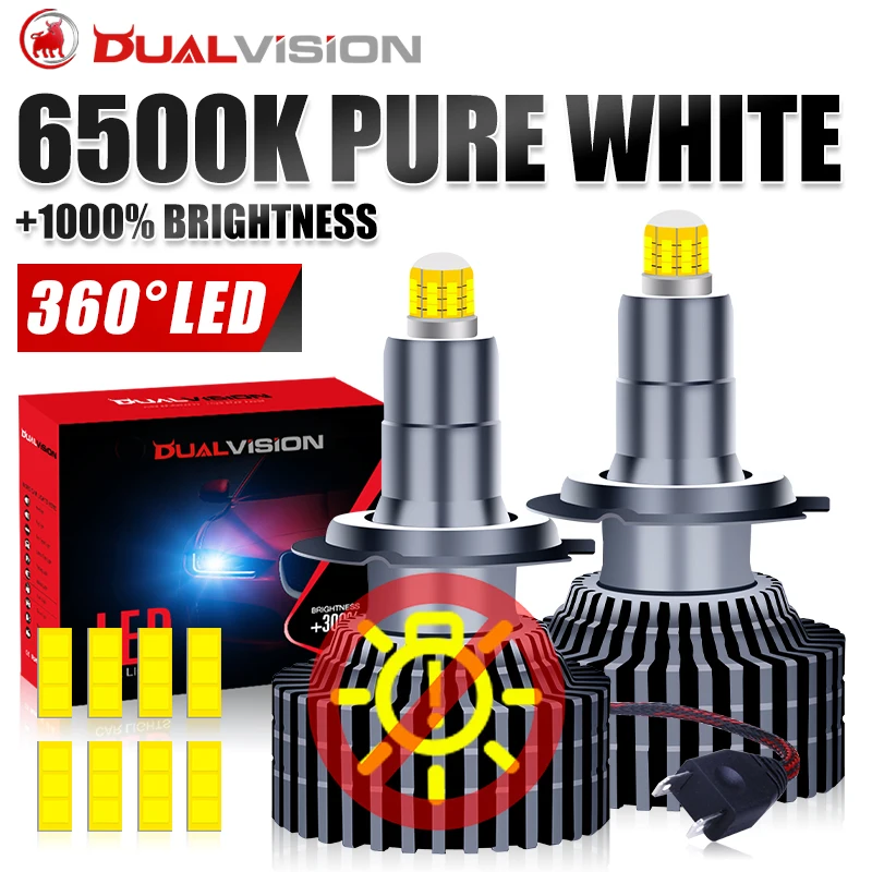 

Dualvision 3D H7 LED Headlights Canbus 360 CSP CHIP H1 H11 H8 H9 9005 HB3 9006 HB4 9012 HIR2 Mini Auto Fog Lamp For Lens 12V 24V