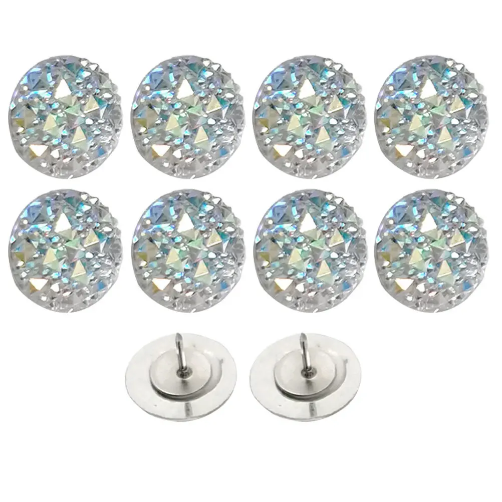 10Pcs Stylish Rhinestone Thumb Tacks Delicate Pushpins Multi-Function Cork Board Map Daily Use Accessories Push Pin