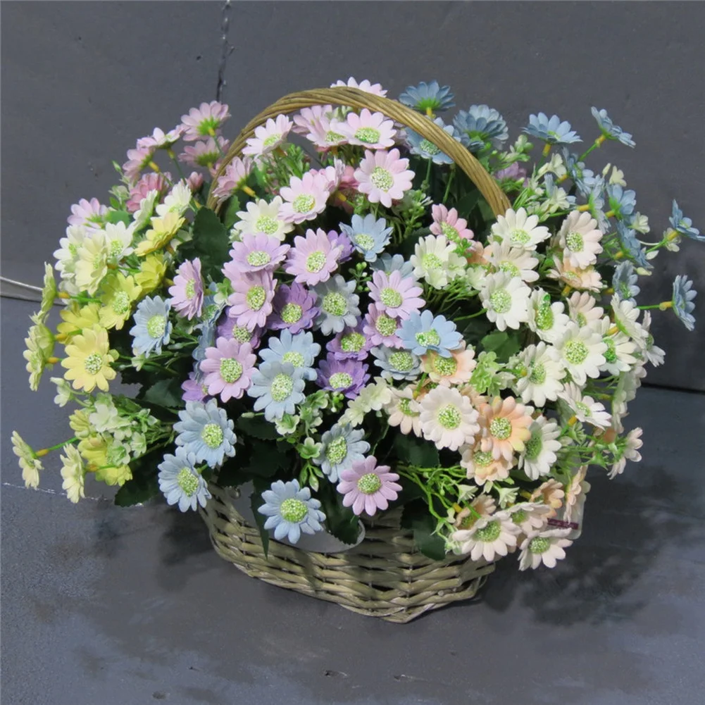Lifelike Artificial Daisy Blooms with Fabric Petals and Plastic Stems for Indoor Outdoor For Home Garden and Studio Use
