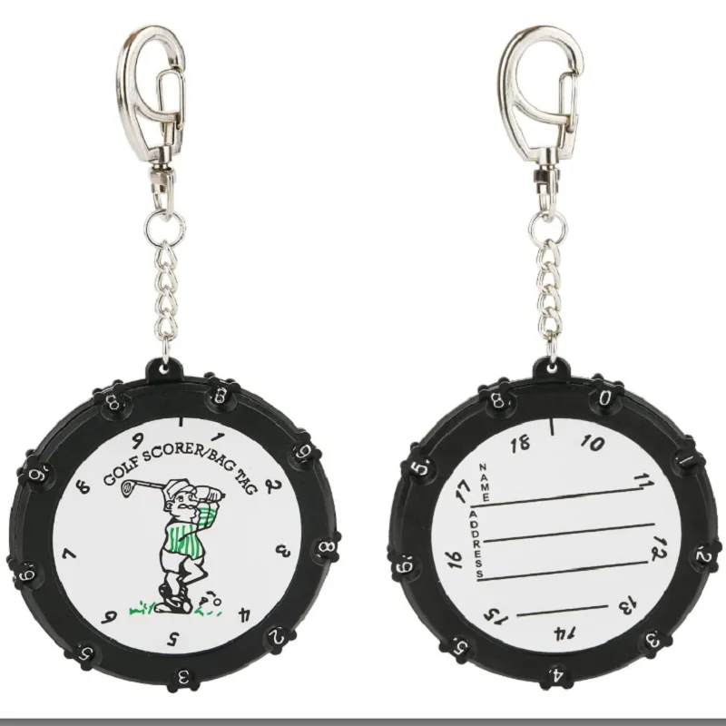 Golf Stroke Click Counter com Keychain, Round Scoring Tag, Acessórios Golf, Keeper, 18 furos, 2 pcs