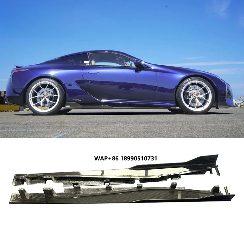 

Dry Carbon Fiber Side Skirts T Style Side Door Panel Body Molding Cover Trim for Lexus LC500 LC500H Exterior Body Kit