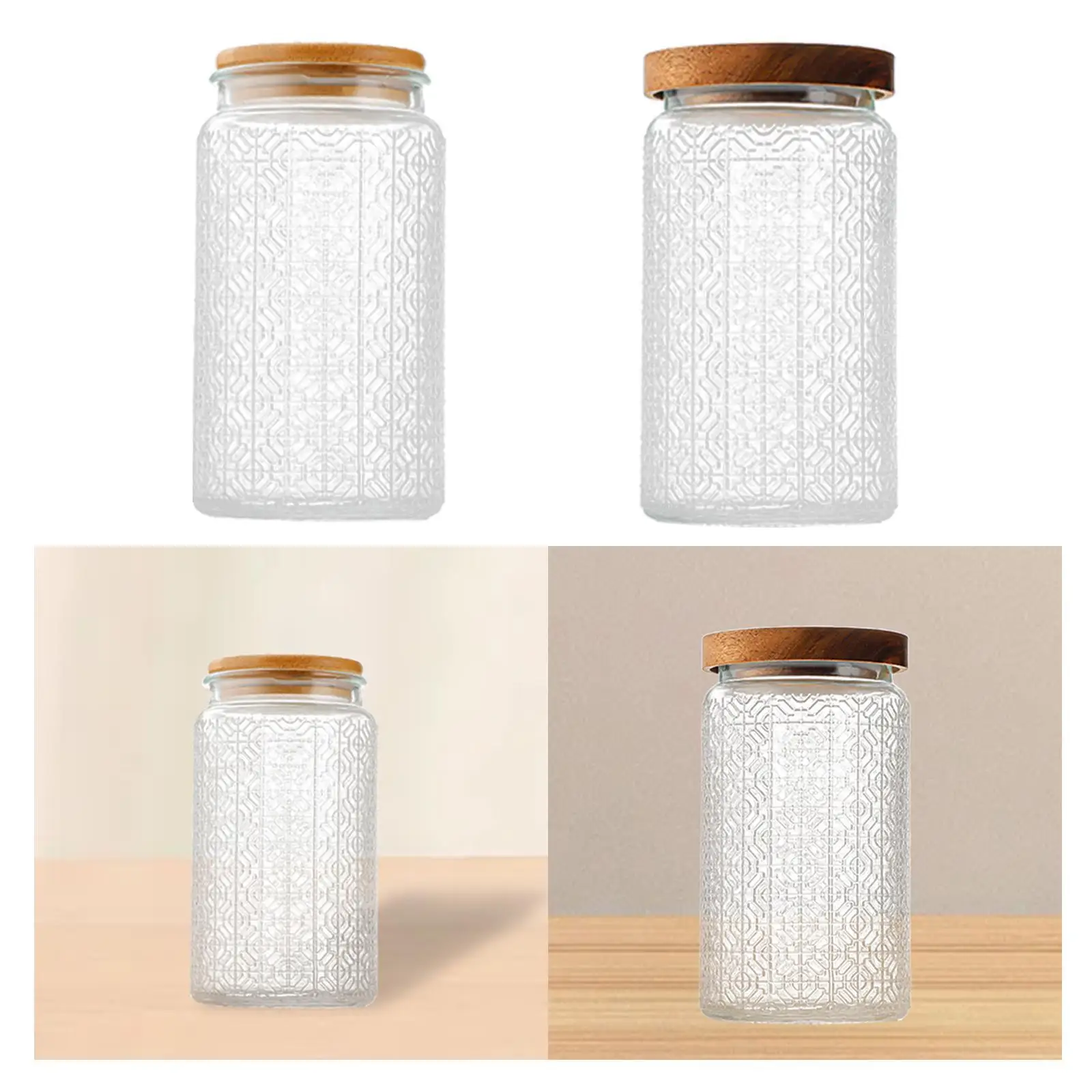 

Airtight Canister Glass Storage Jar 1L Food Storage Canister Cookie Jar Kitchen Container for Dry Goods Sugar Pasta Snacks
