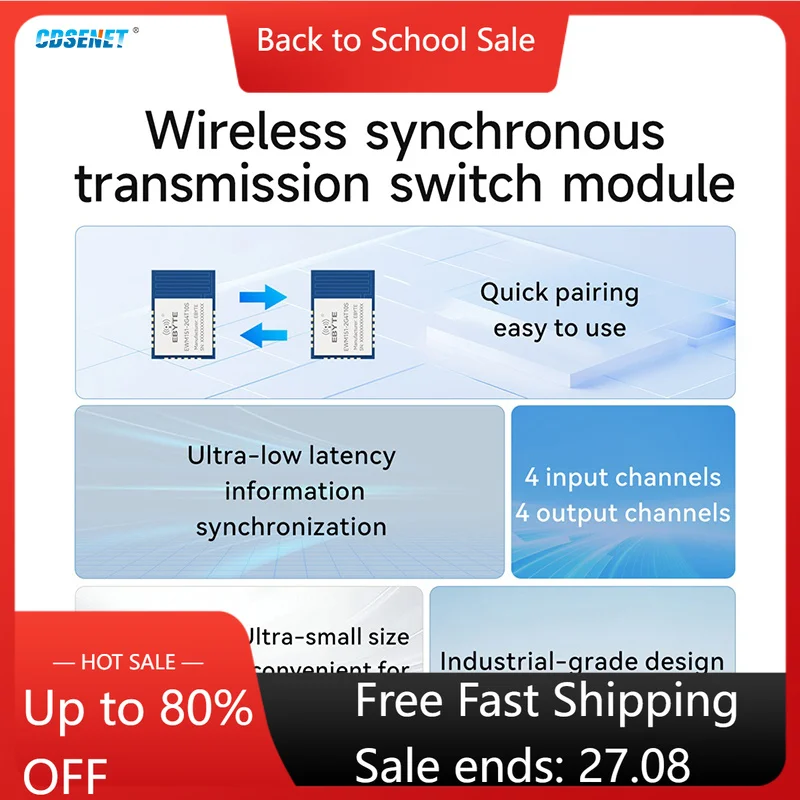 10P 2.4G Signal Acquisition Switch Quantity Wireless Transmission Module CDSENET EWM151 Low Latency AT Command Industrial Grade