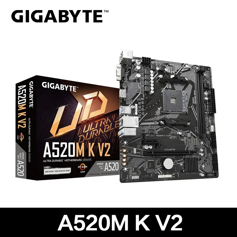 GIGABYTE AMD A520M K V2 AMD A520 DDR4 Motherboard Suit Socket AM4 All New PC motherboard