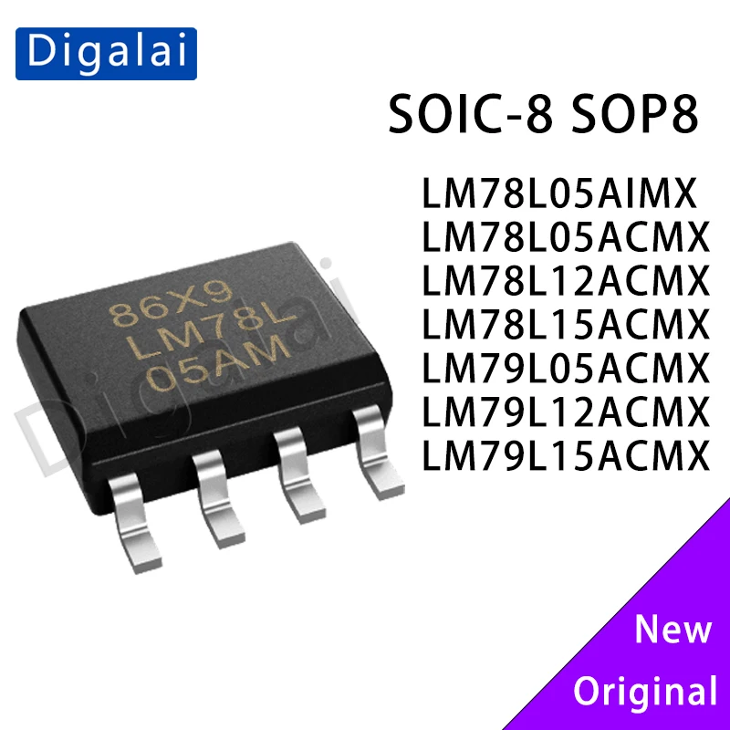 

10pcs LM78L05AIMX LM78L05ACMX LM78L12ACMX LM78L15ACMX LM79L05ACMX LM79L12ACMX LM79L15ACMX SOIC-8 Linear voltage regulator (LDO)