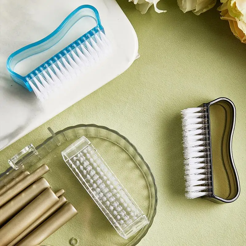 3 Colors Hard Nail Cleaner Dust Nail Brushes Nail Art Manicure Pedicure Remove Dust Plastic Nail Cleaning Brushes Salon Tools