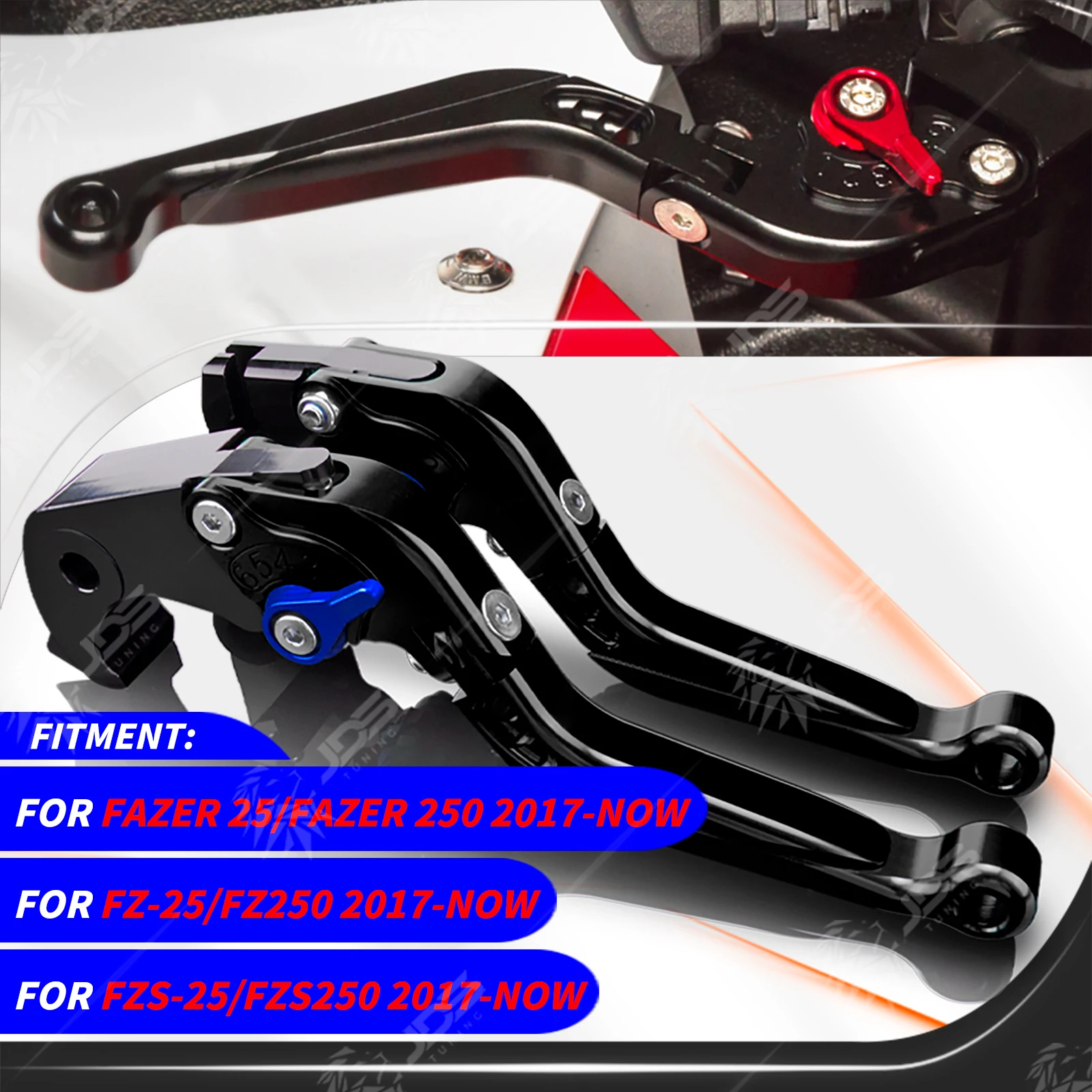 JDSTUNING For Yamaha FAZER 25/FAZER 250/FZ25/FZ250/FZS25/FZS250 2017-NOW Clutch Brake Lever Set Adjustable Folding Handle Levers
