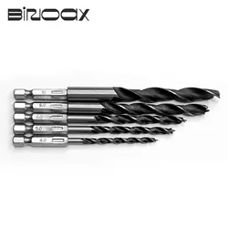 5Pcs Hexagonal Handle Three Pointed Woodworking Drill Bit Set Woodworking Hole Reaming Power Tool