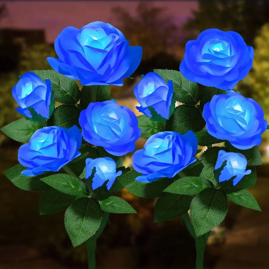 Realistic Solar Rose Garden Lights Waterproof LED