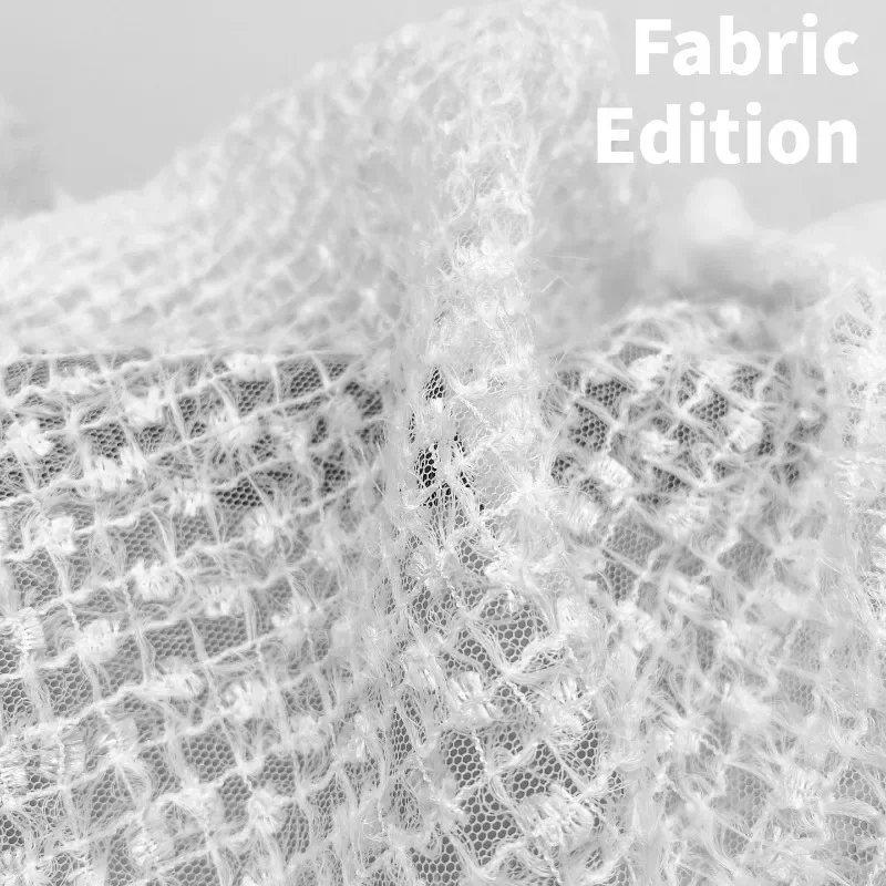 White Tassel Textured Mesh Fabric for DIY Undershirts Tshirts Dresses Veils Sewing Craft Apparel Fashion Decoration Fabric