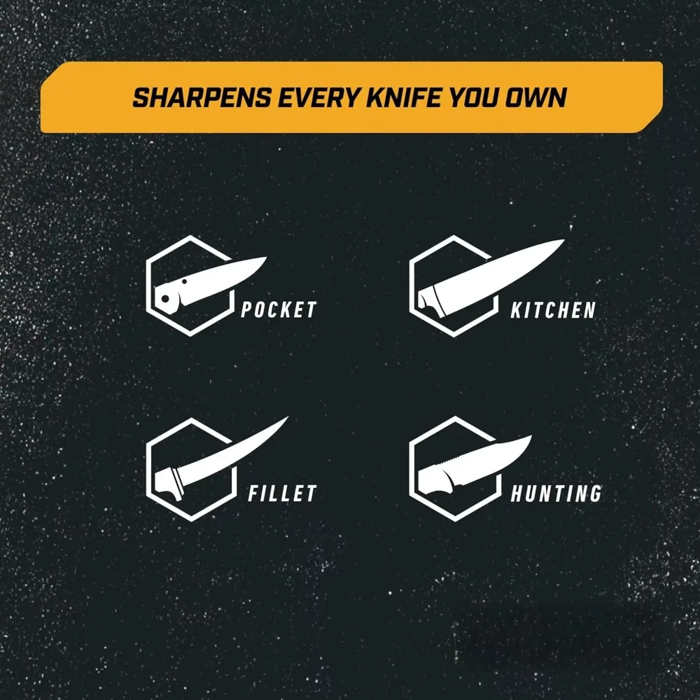 الأثاث. مبراة سكاكين النخبة ذات الدقة السوداء، للصيد، مسننة وسكاكين المطبخ، سريعة وسهلة، متينة للغاية #5