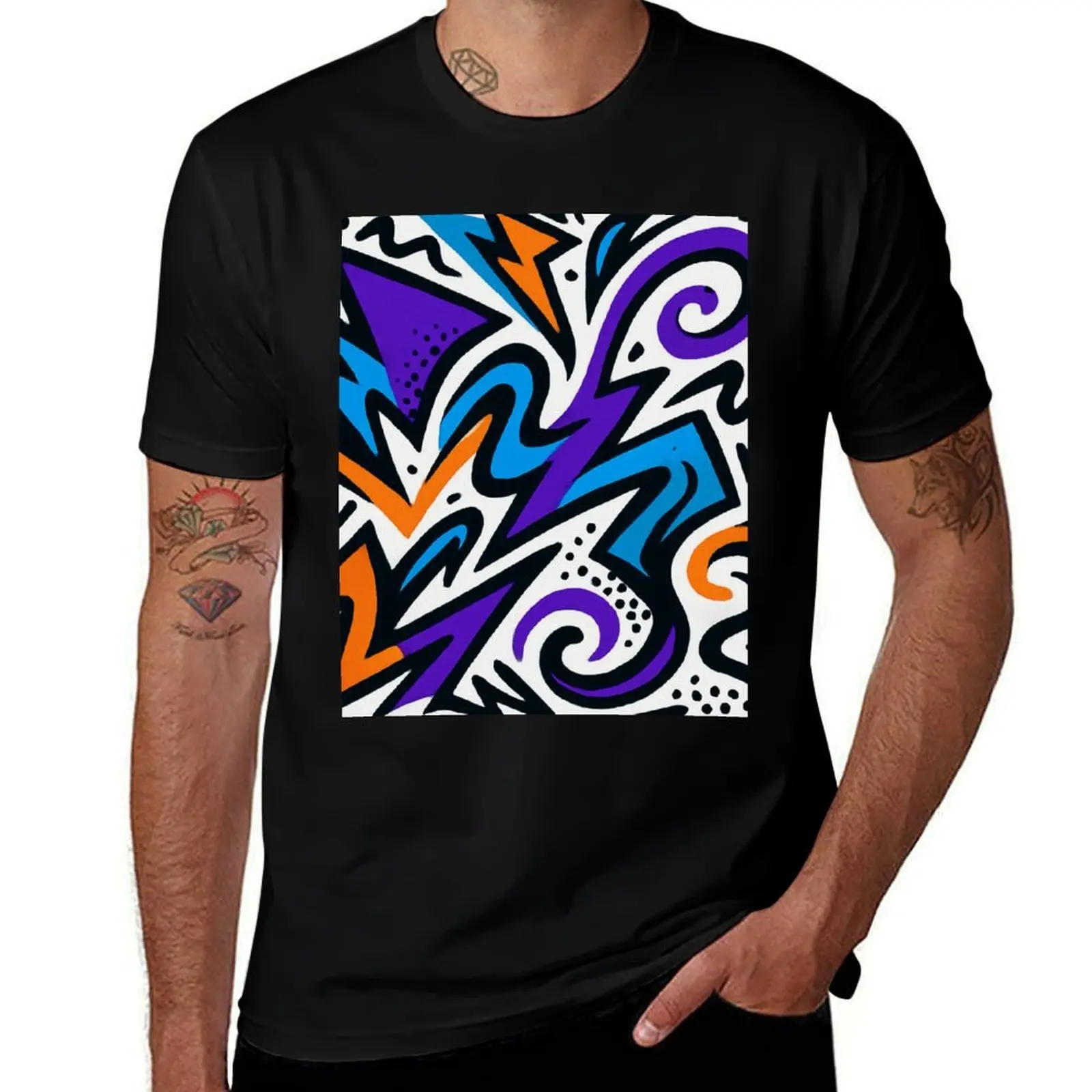 

Graffiti Abstract Electric Style T-Shirt croswit shirt man summer clothes summer tops quick-drying mens funny t shirts