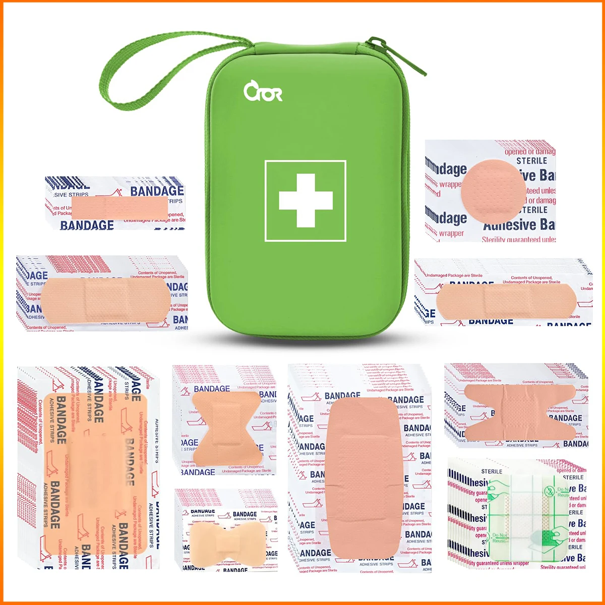 

Waterproof medical kit Portable First Aid Kit with Adhesive Bandages Pack 100Pieces For emergencies at home or outdoors hunting