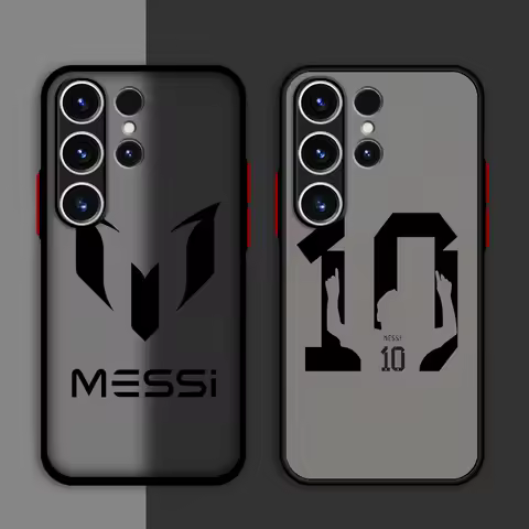 Case For Samsung Galaxy S23 Ultra S22 S20 FE S21 5G Matte Phone Cover S10 Note 20 10 Lite Luxury Funda Football Man M-Messi 10