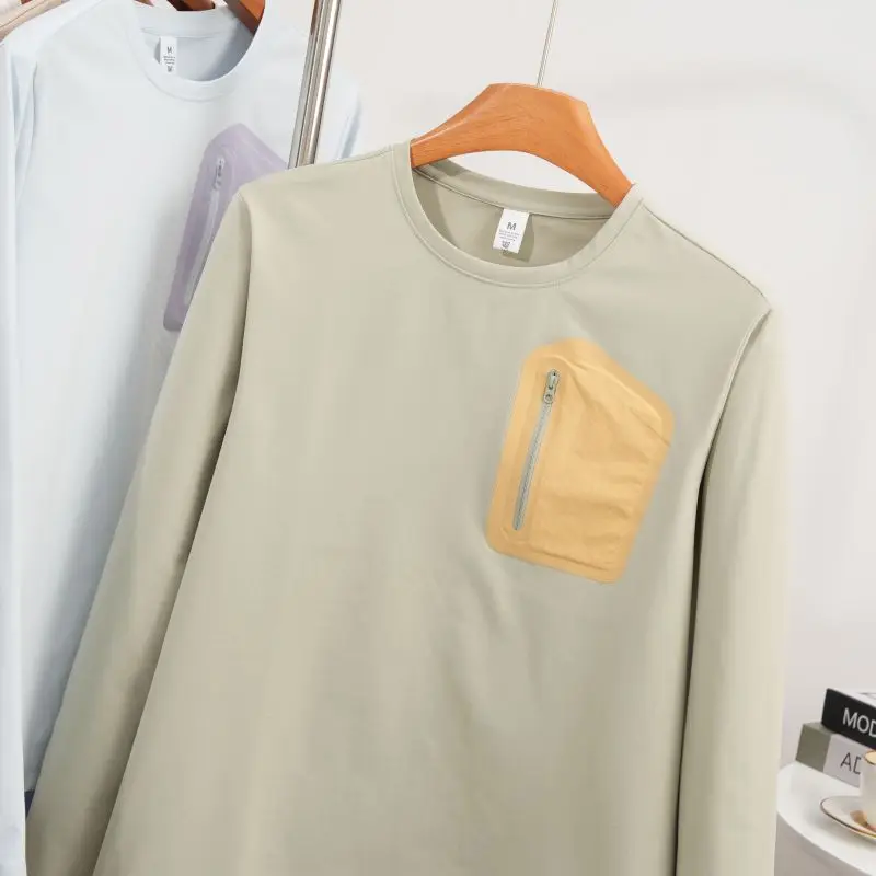 2026 Herbst Bergsportmode, Angler-Baumwoll-Feeling, Schnelltrocknendes Langarm-T-Shirt, Basisschicht für Laufen und Fitness – Detail 20