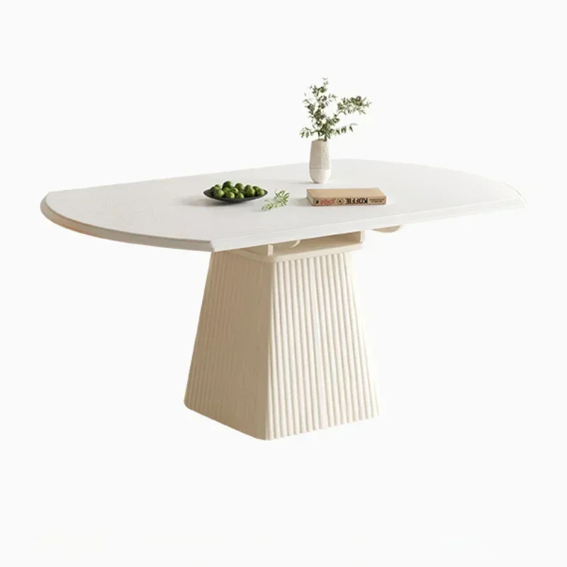 Simple White Dining Table Modern Solid Wood Folding Bedside Table Design Extendable Make Up Juegos De Comedor Furniture