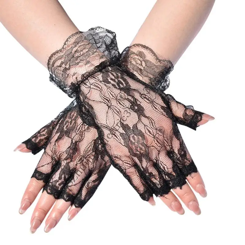 .D0lc renda meia luvas noite