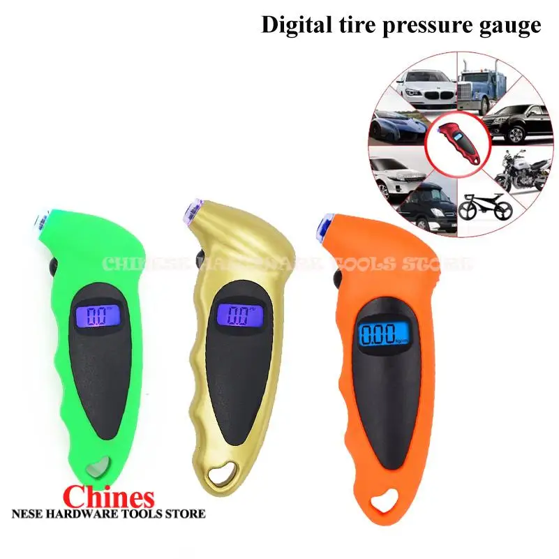 

Цифровой манометр в шинах, автомобильный портативный ЖК-дисплей с подсветкой, высокоточный монитор давления воздуха в шинах, инструмент, автоаксессуары