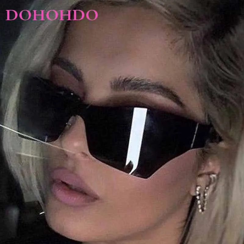 

2026 One Piece Punk Sunglasses Women New Y2K Men Sun Glasses Personalized Cat Eye Rimless Eyewear 2000S 90S Aesthetic Goggles
