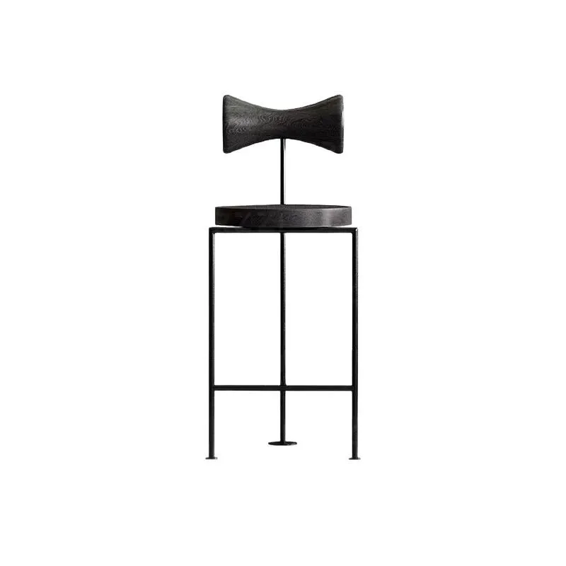 Light luxury modern home bar stool, made of carbon steel and wood structure, durable design