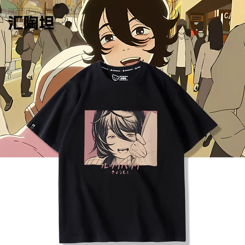 

Футболка из чистого хлопка с коротким рукавом, летняя, с принтом, в стиле Пекин, с изображением деревьев, модная, с круглым вырезом, повседневный топ