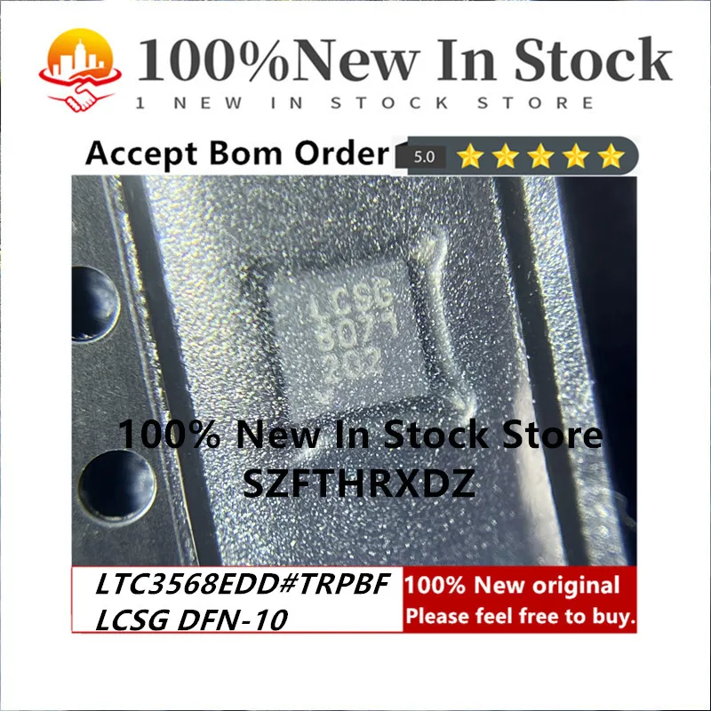 100% NEW ORIGINAL LTC3568EDD#TRPBF LCSG DFN-10 Conv DC-DC 2.25V to 5.5V Synchronous Step Down Single-Out 0.8V to 5V 1.8A (10PCS)