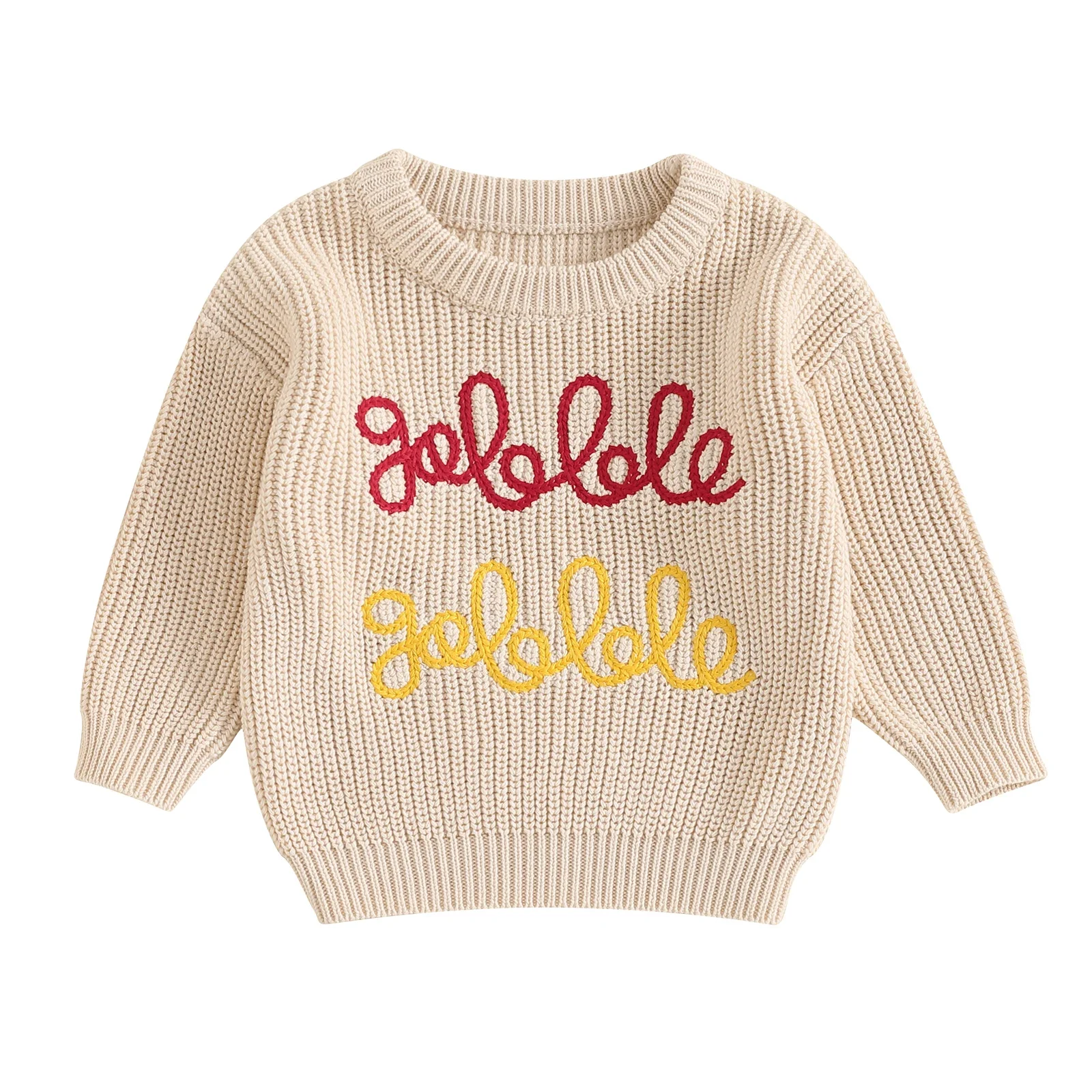 

Baby Boys Girls Thanksgiving Sweaters Long Sleeve Round Neck Letter Embroidery Knit Pullovers Tops