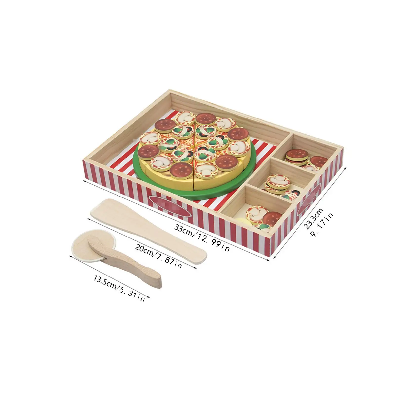 Jouet de pizza en bois simulé, jouets de cuisine pour enfants, maison