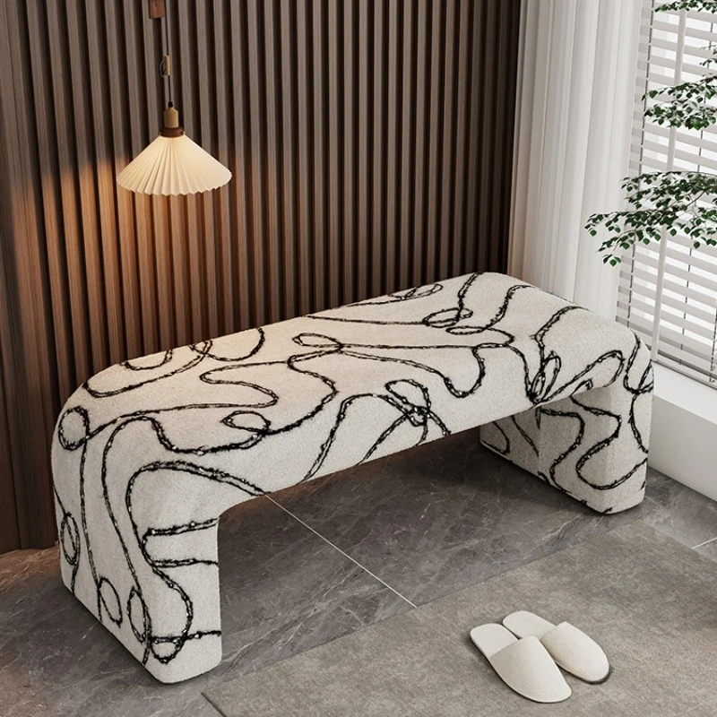 

Entry shoe change stool, shoe stool at the door of the home, very narrow cloakroom, long strip sofa stool