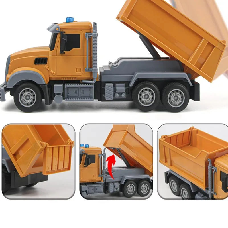 Remote Control Sanitation Vehicle Charging Children's Dump Truck Toy, RC Remote Control Truck Toy With Light/Sound Effects