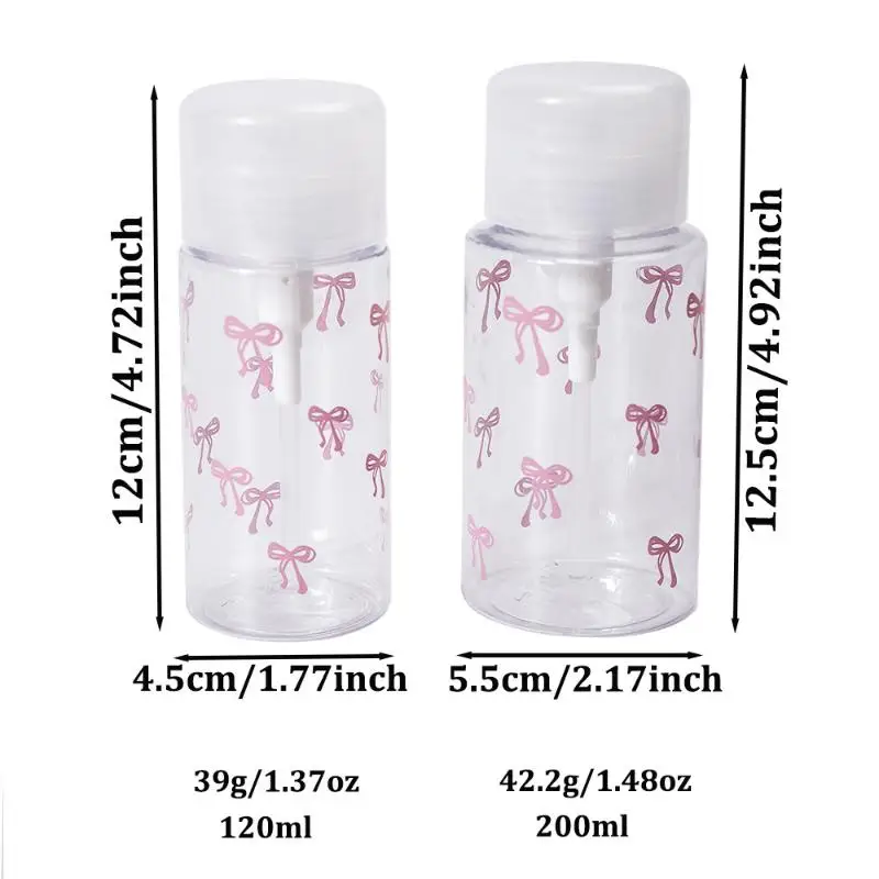 Bouteille de pompage à pression en forme de cœur, distributeur rechargeable, accessoires de bouteille vide pour huile nettoyante, dissolvant de vernis à ongles