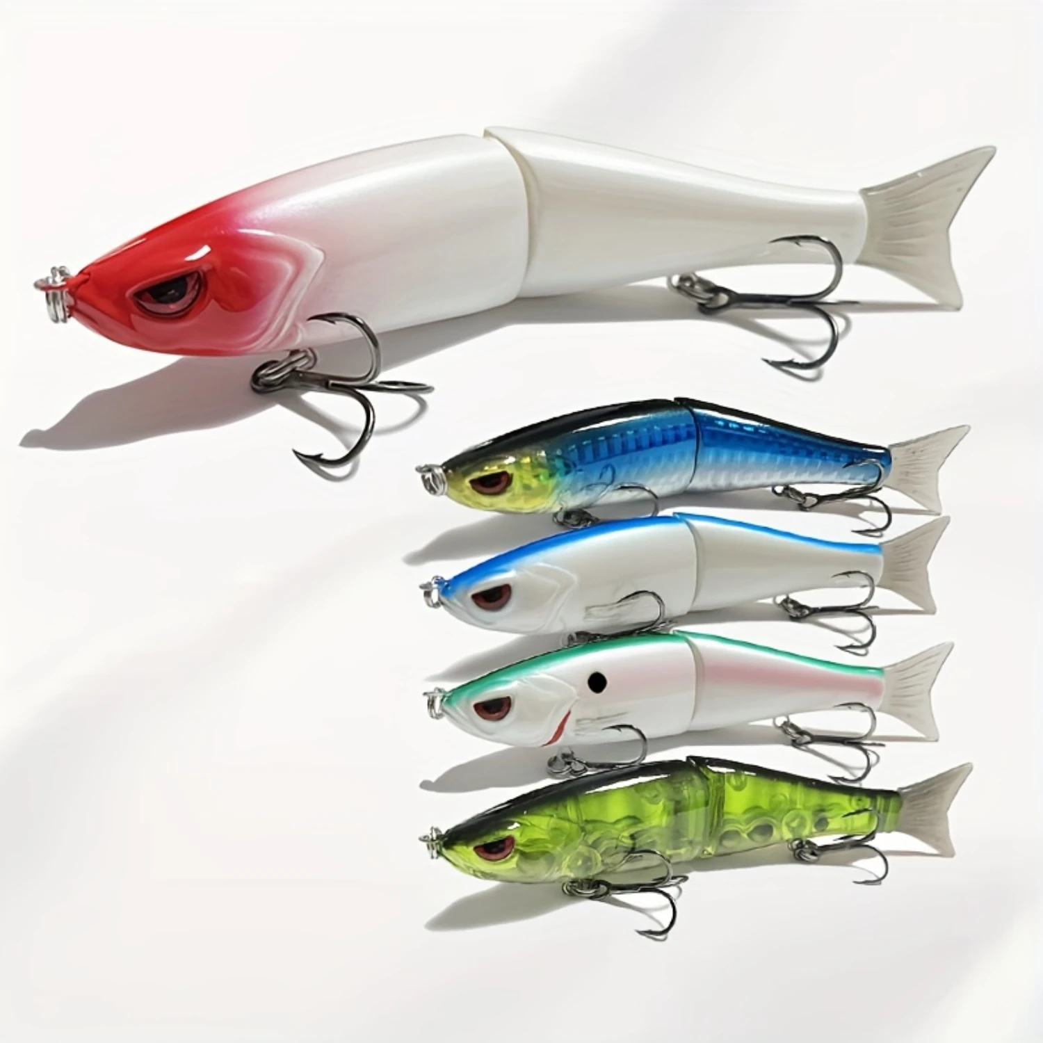 1pc Simulation Two-section Lure Bait, Fishing Bait, Multi-section Plastic Hard Bait, Soft Tail 0.65oz Sea Fishing Bait