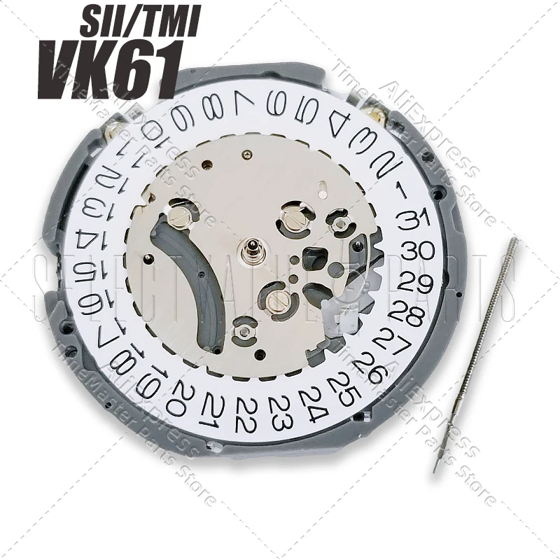 Кварцевый механизм для часов VK61, запасные части для хронографа, заводная головка, стальные стрелки, универсальные аксессуары для ремонта часов