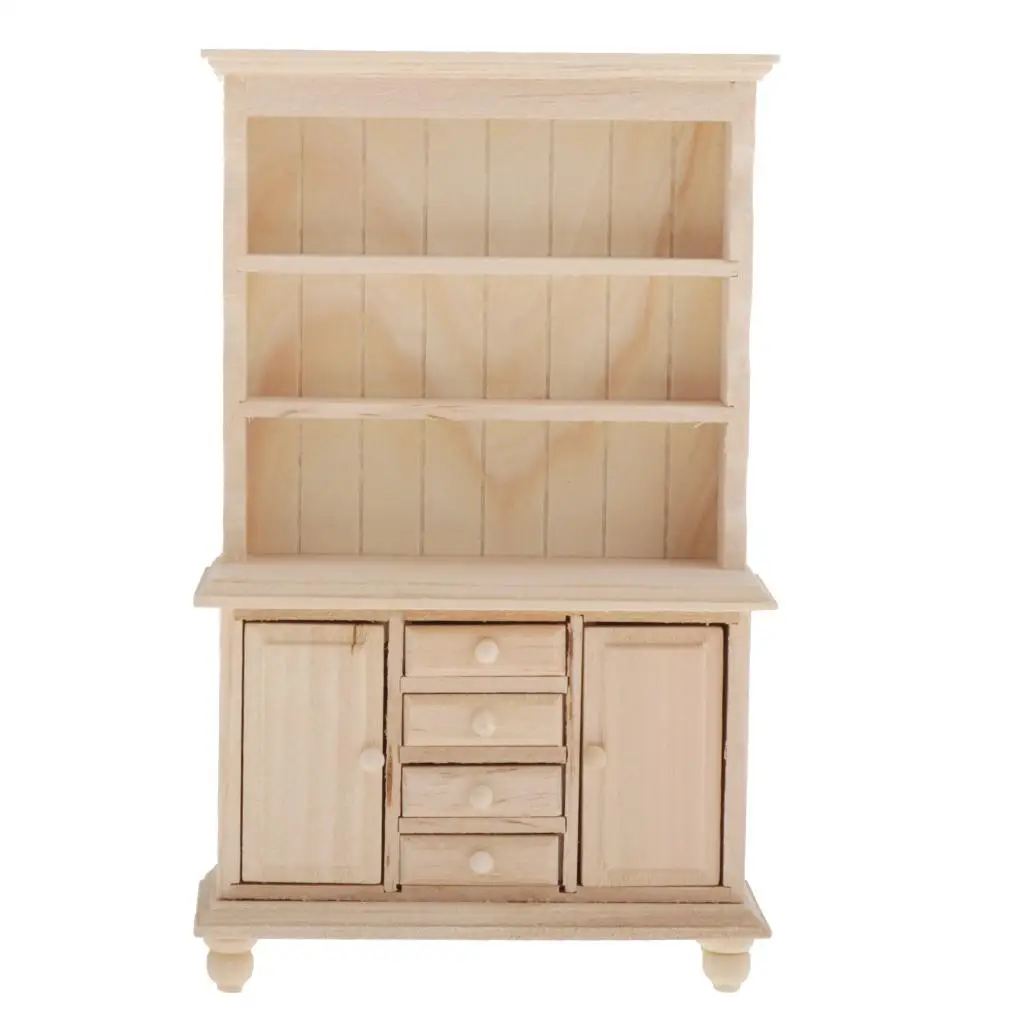 1/12 Dollhouse Miniature Furniture Multifunctional Wooden Bookshelf Bookcase Cabinet Room Cabinet Display Shlef Bookshelf