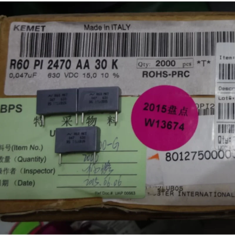 10pcs-100pcs KEMET AV R60 0.047uf/630V 47nf 473 New Thin Film Capacitor 15MM