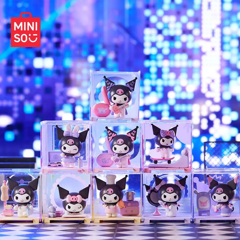 Genuine MINISO Kuromi Fun Rhapsody Series Mini Box Pro Desktop Anime Cartoon Figure Blind Box Ornament Toy Gift