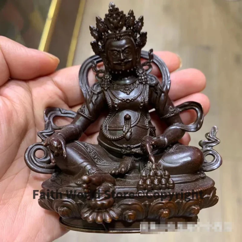 

Buddhism good Buddha statue HOME family bring in wealth treasure money Yellow Jambhala fortune God Small Buddha statue