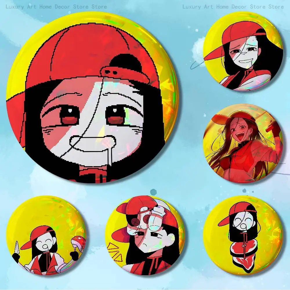 

B-Butcher Vanity Y-Yi Xi Singer Enamel Pin Tinplate Round Brooch Cosplay Nijigen Otaku Culture Badges 58mm 44mm 32mm 75mm 25mm