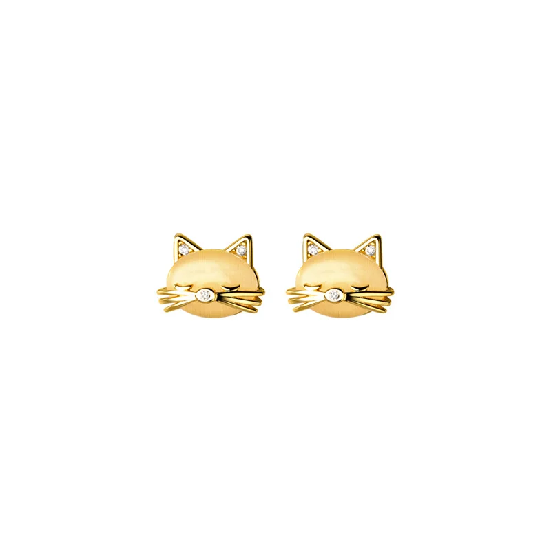 Fashion Crystal Opal Cute Cat Stud Earrings For Women Girls Handmade Party Wedding Fashion Jewelry Gifts eh065