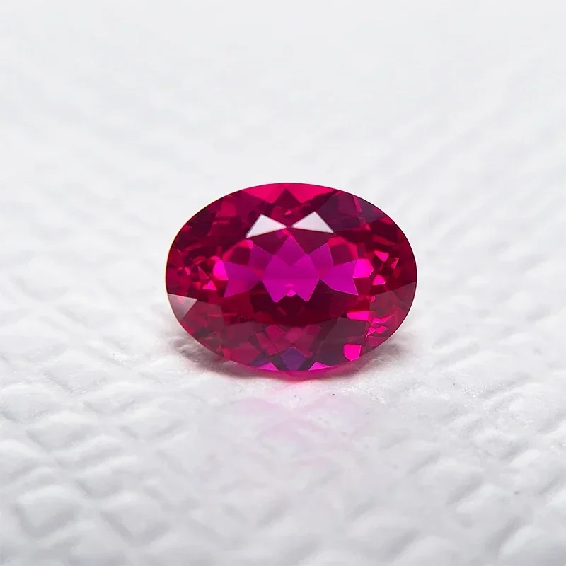 

Lab Grown Ruby Oval Cut Rubellite Color Top Quality DIY Charms Ring Necklace Earrings Main Materials Selectable AGL Certificate