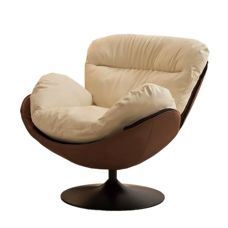 Modern simple single eggshell chair sofa, living room home lazy retro casual rotating sofa chair