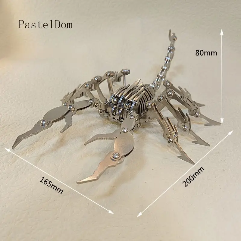 Punk Mechanical Scorpion Stainless Steel Model Brain‑Teaser Assembly Metal Handicraft Creative Decor Ornament