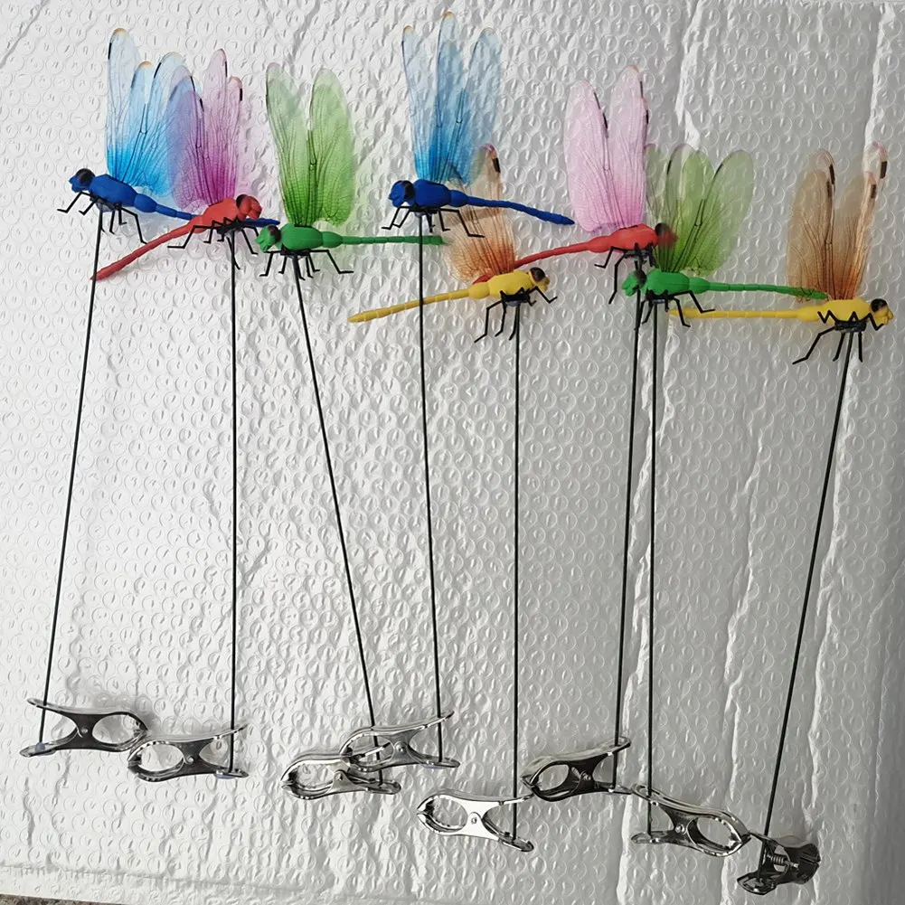 

Versatile 12PCS Dragonfly Stakes On Sticks Artificial Dragonfly Patio Garden Decor Yard Planter Colorful Dragonfly Ornaments