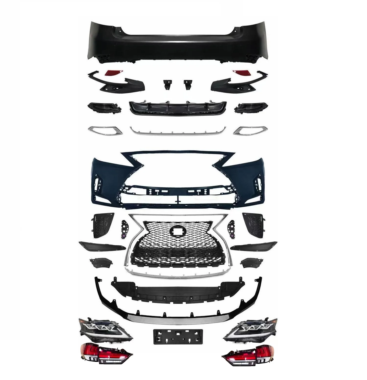 تعديل مصدات الإعداد 100% لكزس RX300 Rx350 Bodykit ترقية إلى 2020 LED المصابيح الأمامية الرياضة نمط مصبغة ل Rx350 RX27