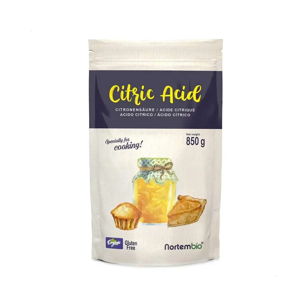 NORTEMBIO Ácido Cítrico Alimentario 100% Puro 850g | Apto para vegetarianos, veganos y celíacos | E-Book Incluido