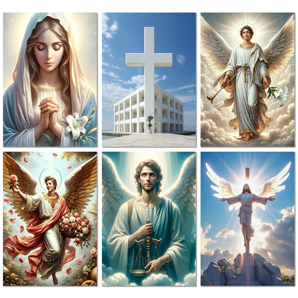 5D Diamond Painting Jesus and Virgin Mary Diamond Mosaic Bible Angels Series Full Square/Round Drill DIY Home Wall Decoration