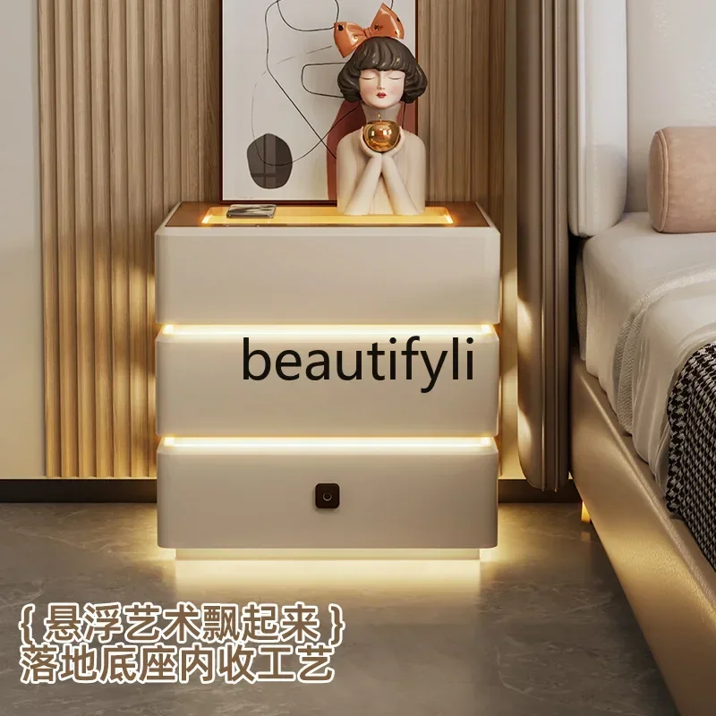 2003 Creative bedside table Suspended designer intelligent high-end locked chest cabinet with lighting