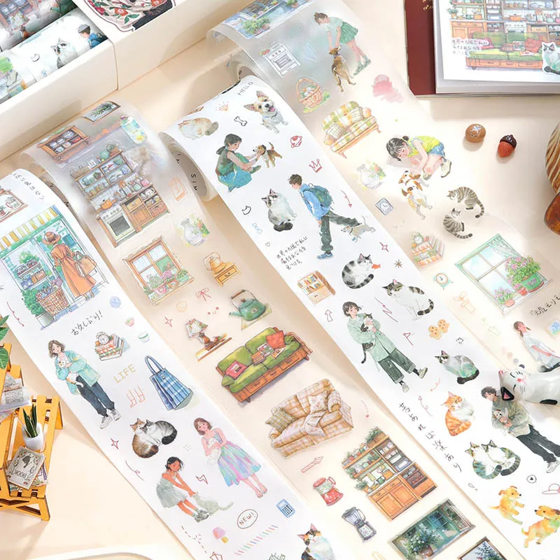 4 لفات/صندوق - سجلات INS الجميلة لقطع القوالب والورق والورق، شريط PET، يستخدم لتزيين مواد الحساب اليدوي